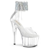 Ezüst strass 18 cm ADORE-724RS-02 pleaser magassarkú boka mandzsetta