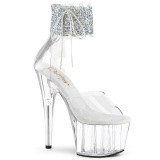 Ezüst strass 18 cm ADORE-724RS pleaser magassarkú boka mandzsetta