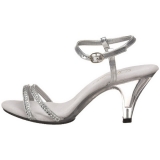Ezüst strass kö 8 cm BELLE-316 transzvesztita magassarkú cipő