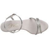 Ezüst strass kö 8 cm BELLE-316 transzvesztita magassarkú cipő