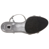 Ezüst strass kö 8 cm BELLE-316 transzvesztita magassarkű cipő