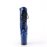 FLAMINGO-1020 20 cm pleaser magassarkú bokacsizma kék