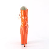 FLAMINGO-1020 20 cm pleaser magassarkú bokacsizma narancssárga