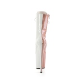 FLAMINGO-1040TT 20 cm pleaser magassarkú bokacsizma blush fehér