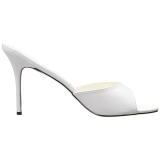 Fehér 10 cm CLASSIQUE-01 alacsony sarkú női papucs