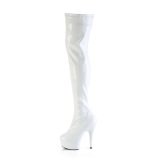 Fehér 15 cm DELIGHT-3000HWR Hologram rúdtánc platform overknee csizma