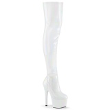 Fehér 18 cm ADORE-3000HWR Hologram rúdtánc platform overknee csizma