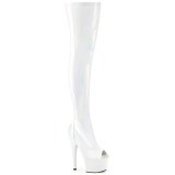 Fehér 18 cm ADORE-3011HWR Hologram platform overknee csizma nyitott orrú