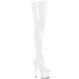 Fehér 18 cm ADORE-4000 Vinil platform overknee csizma crotch magas