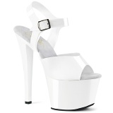 Fehér 18 cm SKY-308N JELLY-LIKE stretch platform szandal magassarkú