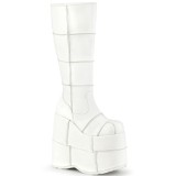 Fehér 18 cm STACK-301 demoniacult csizma - unisex cyberpunk csizma