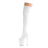 Fehér 20 cm FLAMINGO-3000HWR Hologram rúdtánc platform overknee csizma