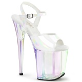 Fehér 20 cm FLAMINGO-809HT Hologram platform magassarkú női