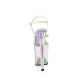 Fehér 20 cm FLAMINGO-809HT Hologram platform magassarkú női