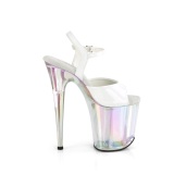 Fehér 20 cm FLAMINGO-809HT Hologram platform magassarkű női