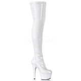 Fehér Lakk 18 cm ADORE-3000 Overknee Combcsizma Magassarkú