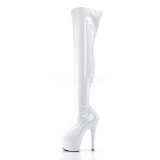 Fehér Lakk 18 cm ADORE-3000 Overknee Combcsizma Magassarkú