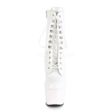 Fehér Lakkbőr 18 cm ADORE-1020 női platform bokacsizma