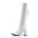 Fehér Lakkbőr 7,5 cm GOGO-300WC női csizma széles borjú