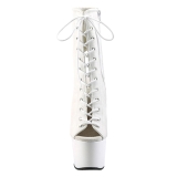 Fehér Műbőr 18 cm ADORE-1016 Nyitott Orrú Bokacsizma Női