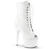 Fehér Műbőr 18 cm ADORE-1021 női platform bokacsizma