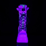 Fehér Neon 11,5 cm SHAKER-70 cyberpunk csizma platformos