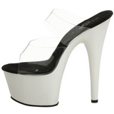 Fehér Neon 18 cm ADORE-702UV Platform Papucs