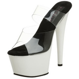 Fehér Neon 18 cm ADORE-702UV Platform Papucs