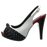 Fehér Pontok 12 cm retro vintage BETTIE-09 Platform Körömcipők