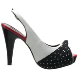 Fehér Pontok 12 cm retro vintage BETTIE-09 Platform Körömcipők