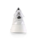 Fehér Vegan 12 cm STOMP-08 Gótikus Bokacsizma Éktalpú Platform