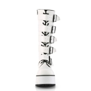Fehér Vegan 8,5 cm TRASHVILLE-518 demoniacult csizma - unisex platform csizma