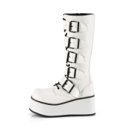 Fehér Vegan 8,5 cm TRASHVILLE-518 demoniacult csizma - unisex platform csizma
