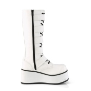 Fehér Vegan 8,5 cm TRASHVILLE-518 demoniacult csizma - unisex platform csizma