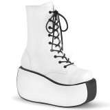 Fehér Vegan 9 cm VIOLET-120 demoniacult bokacsizma platform