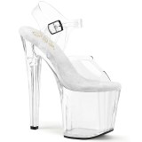 Fehér átlátszó 19 cm ENCHANT-708 Platform cipők a magassarkú