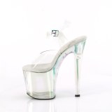 Fehér átlátszó 19 cm ENCHANT-708HT Platform cipők a magassarkú