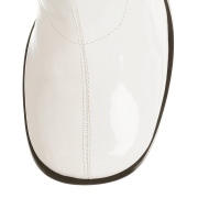 Fehér csizmák lakkbőr blokk sarok 7,5 cm - 70 -es évek hippi disco térdig érő csizma gogo