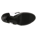Fehér fekete 10,5 cm CONTESSA-06 mary jane körömcipők rockabilly gangster