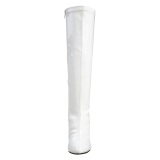 Fehér lakkbőr hegyes orrú lakk csizma 16 cm SEDUCE-2000 térdig érő tűsarkú csizma