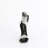 Fekete 11,5 cm CHIC-47 boka szíjjal tűsarkú szandál stiletto fém sarok