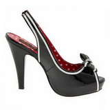 Fekete 11,5 cm retro vintage BETTIE-05 női cipők magassarkű