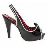 Fekete 11,5 cm retro vintage BETTIE-05 női cipők magassarkú