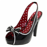 Fekete 11,5 cm retro vintage BETTIE-05 női cipők magassarkú