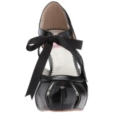 Fekete 11,5 cm retro vintage BETTIE-19 női cipők magassarkű