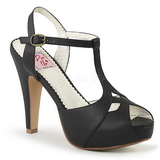Fekete 11,5 cm retro vintage BETTIE-23 Magassarkú Szandálok