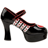 Fekete 11 cm QUEEN-55 női cipők magassarkű