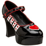 Fekete 11 cm QUEEN-55 női cipők magassarkű