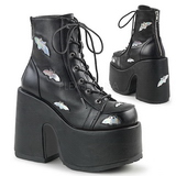 Fekete 13 cm CAMEL-201 Gótikus Bokacsizma Platform