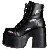 Fekete 13 cm CAMEL-201 Gótikus Bokacsizma Platform
